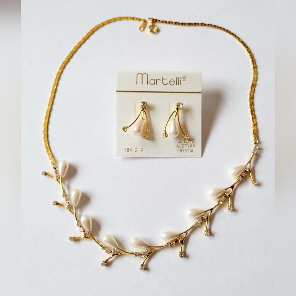 1990's Martelli Necklace And Earring Set